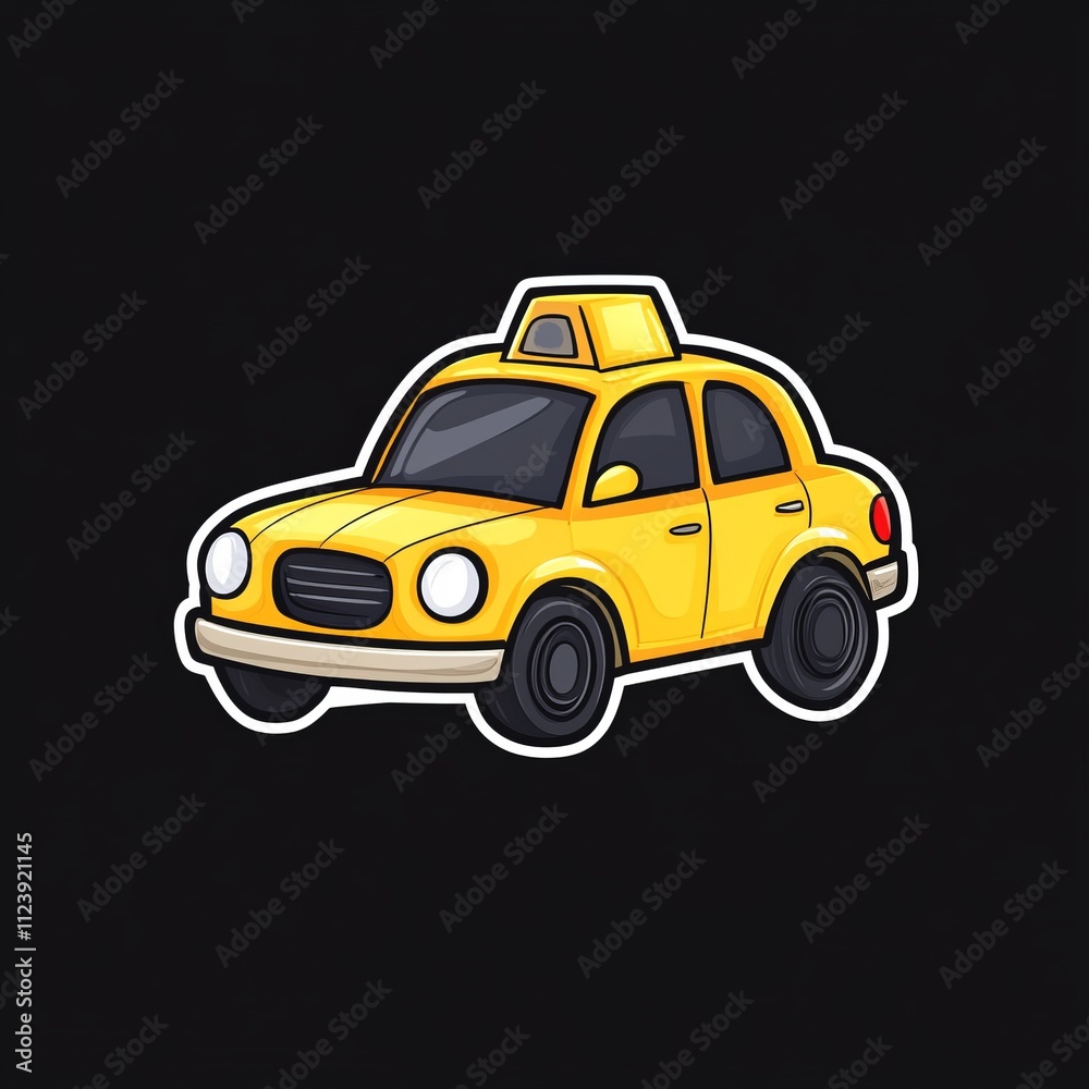 Obraz premium Classic Yellow Taxi Cab Illustration