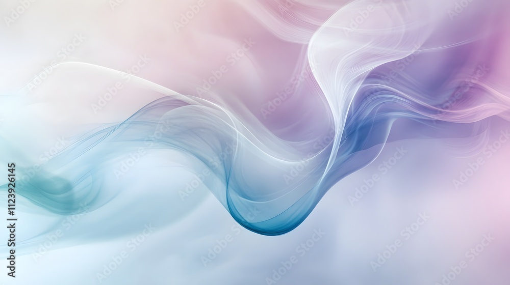Naklejka premium Abstract Pastel Waves Flowing Gently Across Canvas