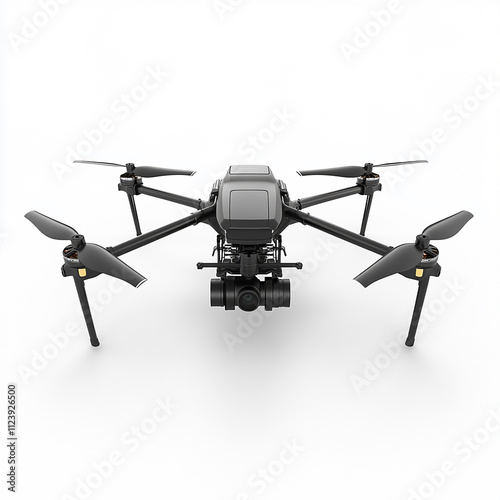 3d render agriculture black drone isolated on white background