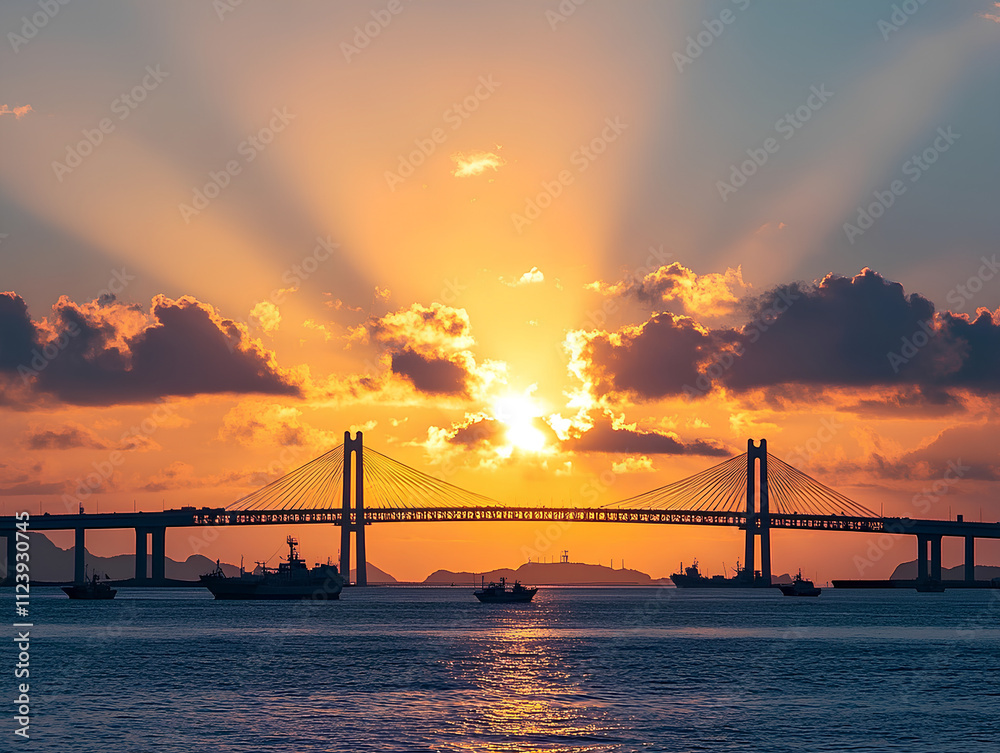 Obraz premium sunset over the bridge