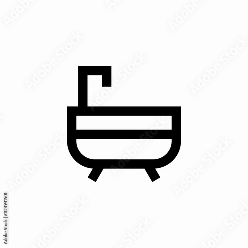 bathtub bathroom icon sign vector