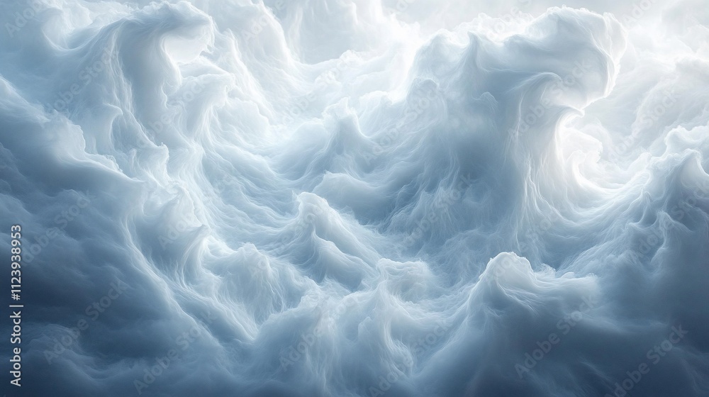 Obraz premium Abstract swirling cloudscape, ethereal light, textured, dreamy, fantasy.