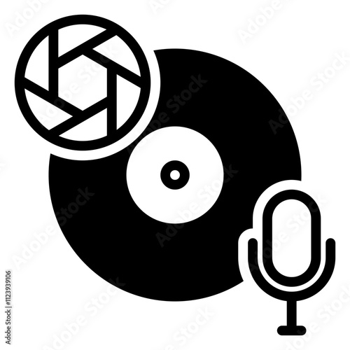 Record icon, glyph icon style