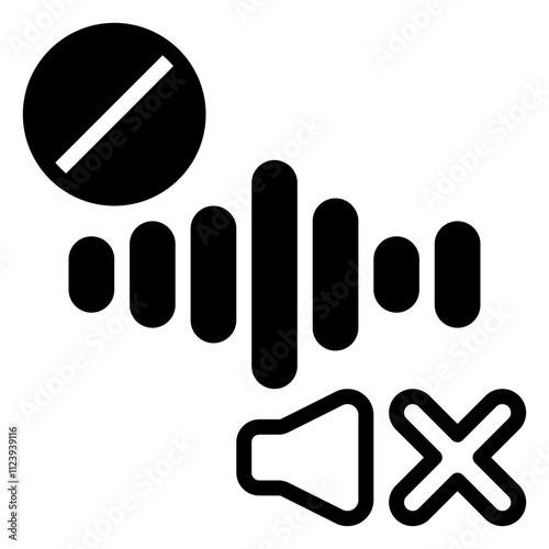 Mute icon, glyph icon style