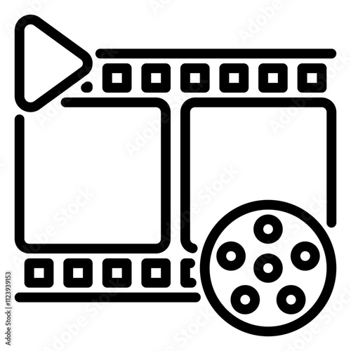 Film roll icon, line icon style
