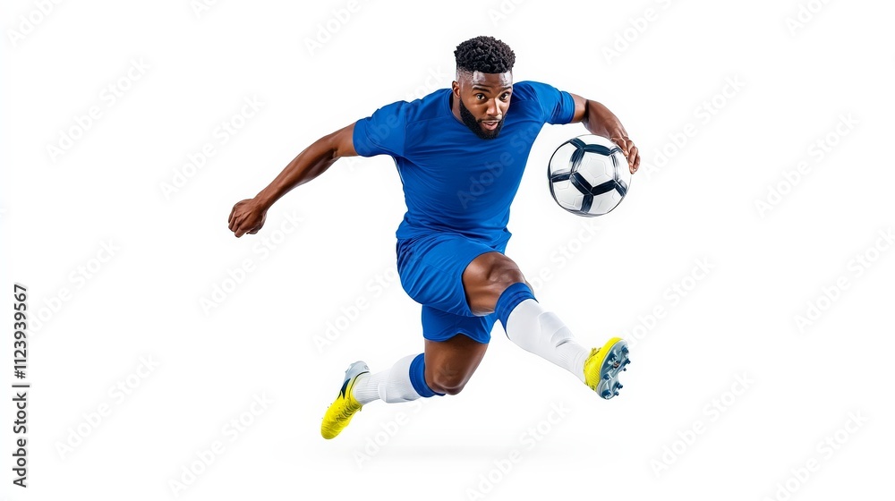 Naklejka premium Dynamic Soccer Player in Action 