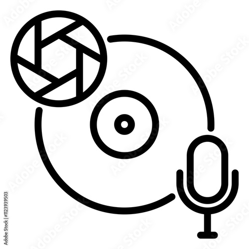 Record icon, line icon style