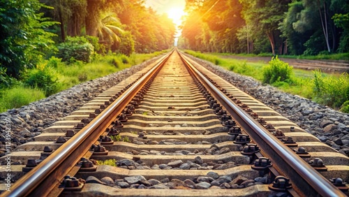 Train tracks side by side , transportation, railroad, parallel, journey, perspective, steel, metal, infrastructure, travel