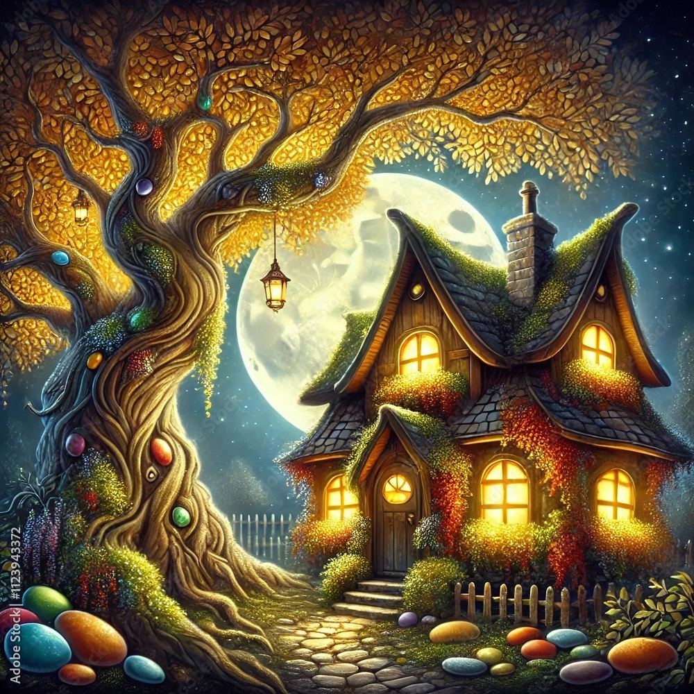 Fototapeta premium The Enchanted Glow of Moonlit Whimsy