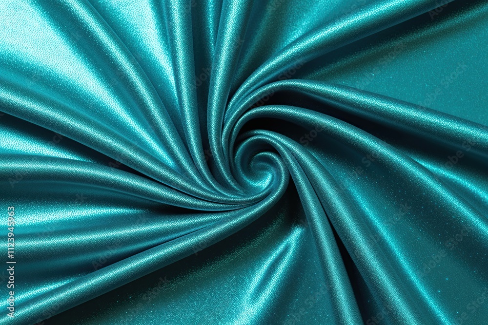 Obraz premium Turquoise Fabric Design with Smooth Texture and Fluid Motion for Elegant Decor