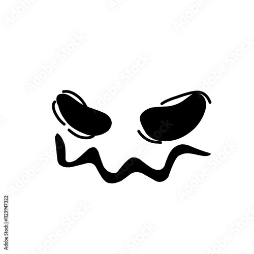 horror and scary faces halloween vector