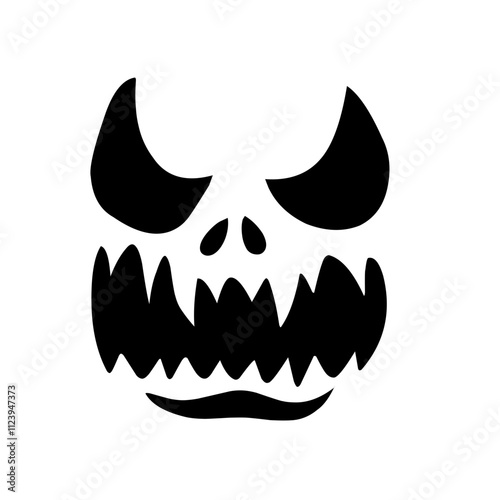 horror and scary faces halloween vector