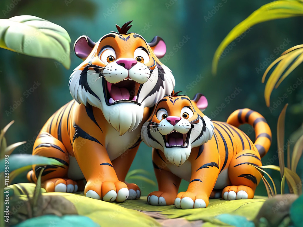 Naklejka premium two tiger cubs