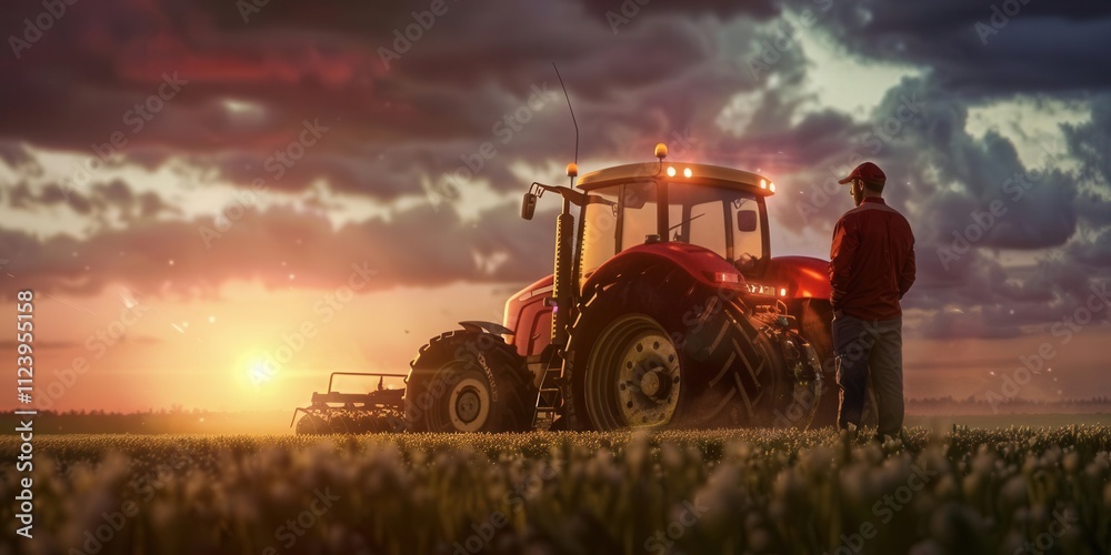 Fototapeta premium Proud Farmer. Agriculture and Farming concept