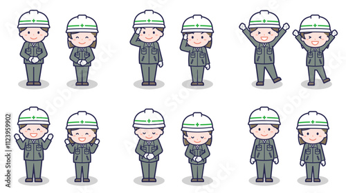 工事作業員の男女 01