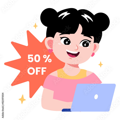 Black Friday Half Price Illustration