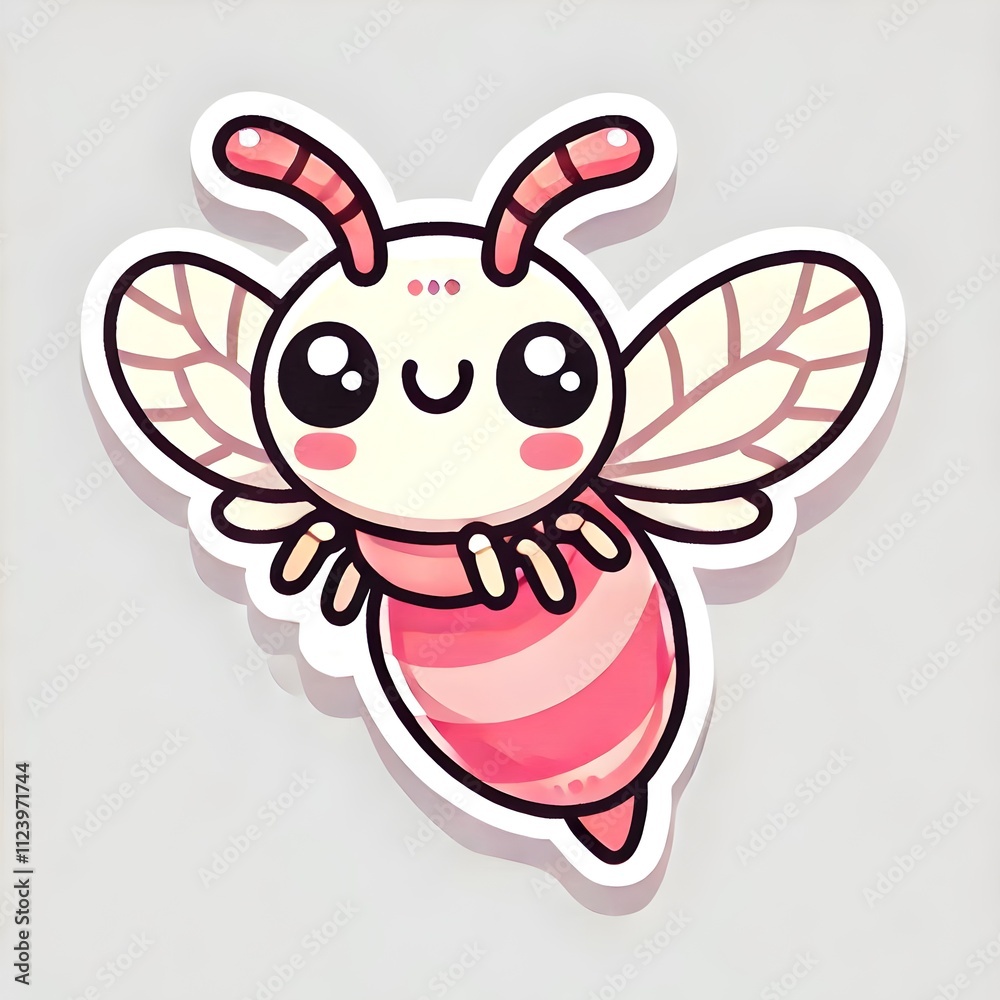 Fototapeta premium Kawaii Thrip Sticker with Big Eyes and Playful Expression