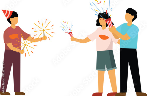 Friends Celebrating New Year