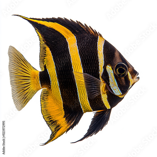 Freshwater angelfish isolated on white background