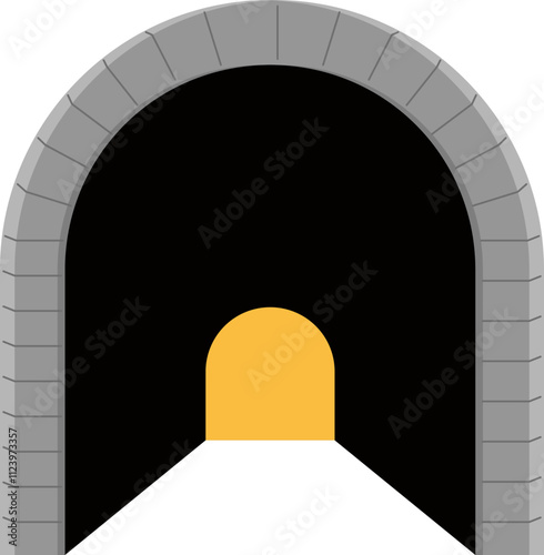 Illustration of Tunnel Archway with Light