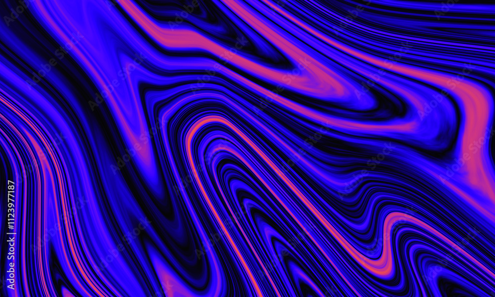 Fototapeta premium Abstract, swirling, vibrant blue and pink marble texture with flowing, liquid-like lines.