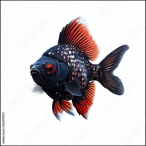 Fancy Goldfish isolated on white background