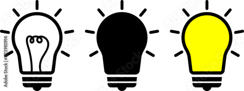 light bulb icon set
