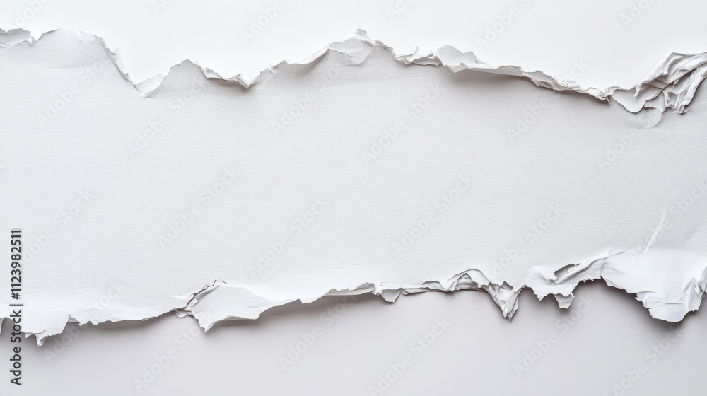 Fototapeta premium A torn piece of white paper revealing a clean surface beneath.