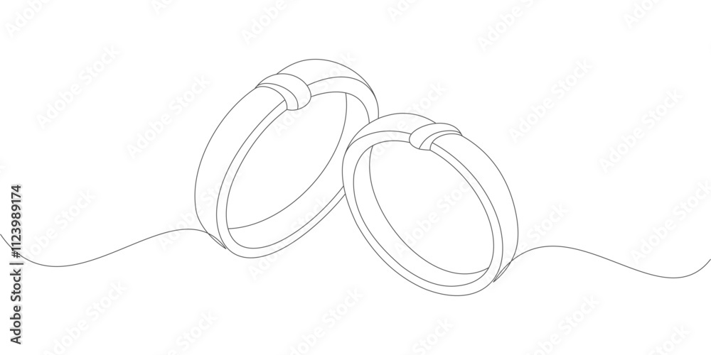 Obraz premium vector outline wedding ring couple design eps 2
