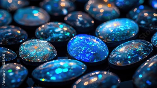 Discover vibrant blue opals: sparkling gems with mesmerizing iridescence.