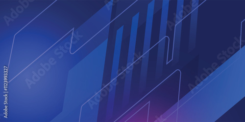 Abstract blue banner design vector, dynamic sporty horizontal background template for media promotion