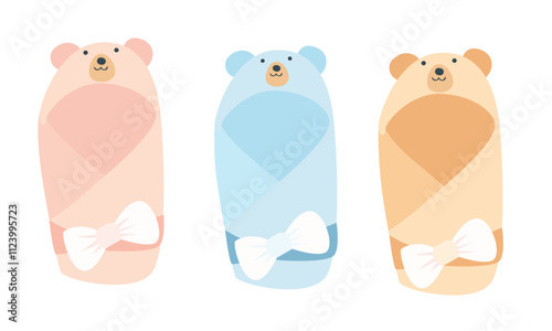 Newborn and infant baby sleeping bag vector. Envelope for newborn. Blanket for discharging babies from maternity hospital. Baby element with envelope or blanket. Flat vector in cartoon style isolated