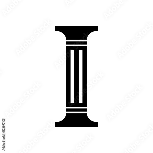 Pillar, Greek column icon isolated on white background. Strength and stability sign symbol