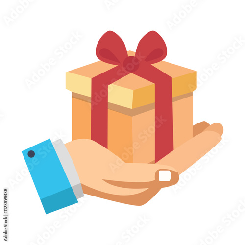 Gift reward program flat cartoon vector