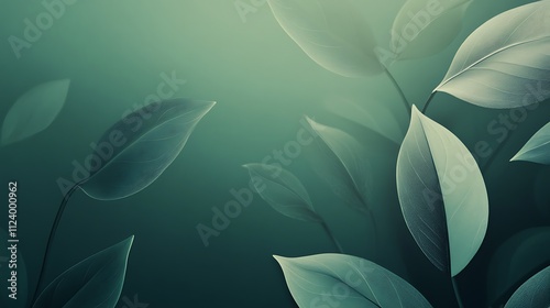 Serene Green Leaves Abstract Nature Background