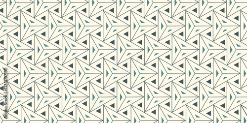 Contemporary geometric pattern. Repeated triangles motif. Seamless surface design. Modern geo abstract background. Minimalist wallpaper. Simple ornamental digital paper, textile print. Vector art