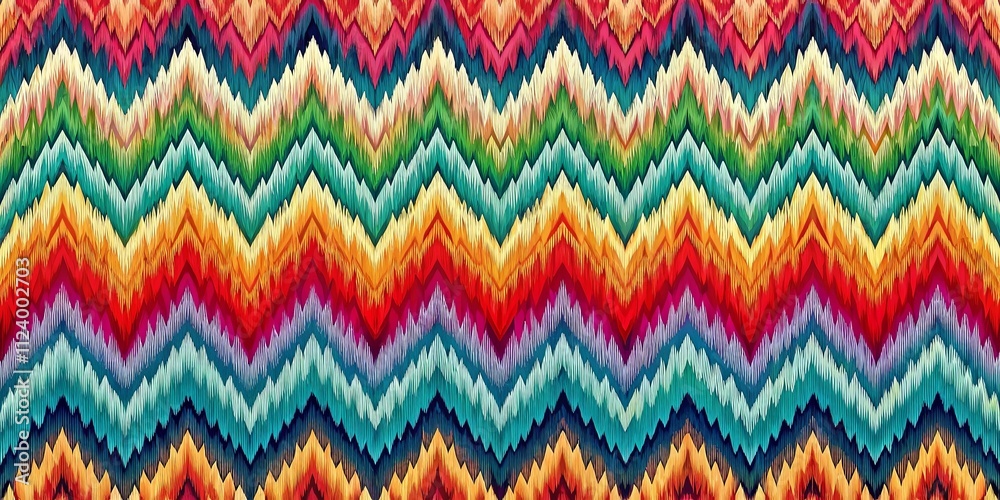 Vibrant Chevron Pattern in a Multitude of Hues Ideal for Textile Designs and Surface Decoration Vibrant Chevron Pattern in a Multitude of Hues Ideal for Textile Designs and Surface Decoration