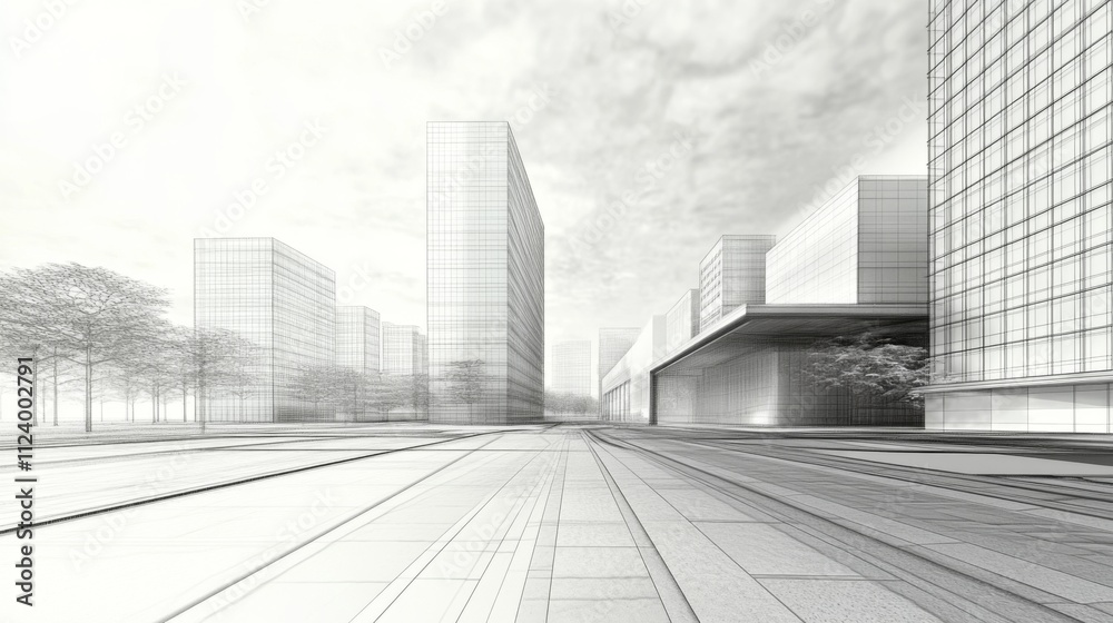 Fototapeta premium Modern Abstract Designs Merging with Cityscapes in Stunning Visuals.