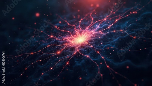 Abstract cybernetic grids. A luminous neural network pattern floating against a dark void, with vibrant veins of light connecting nodes, rendered in sharp 4K detail, noise-free.