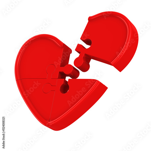 Red heart from puzzle on wh...