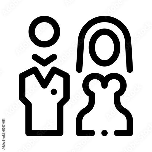 Bride and Groom line icon