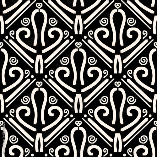 Worn out antique seamless pattern in vintage style