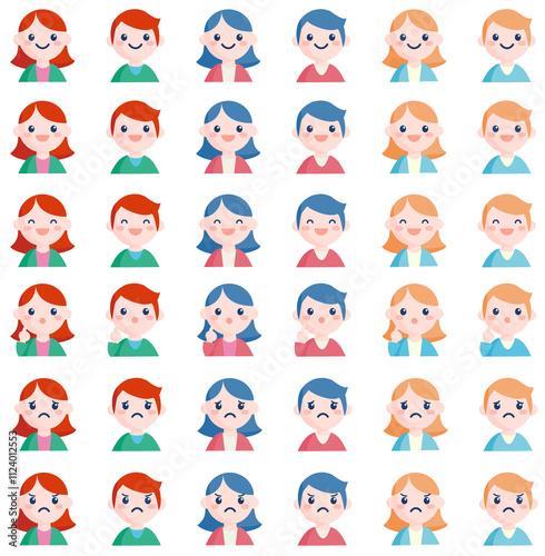 いろいろな表情の人アイコン