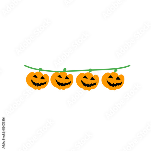 Halloween bunting flag Vector element