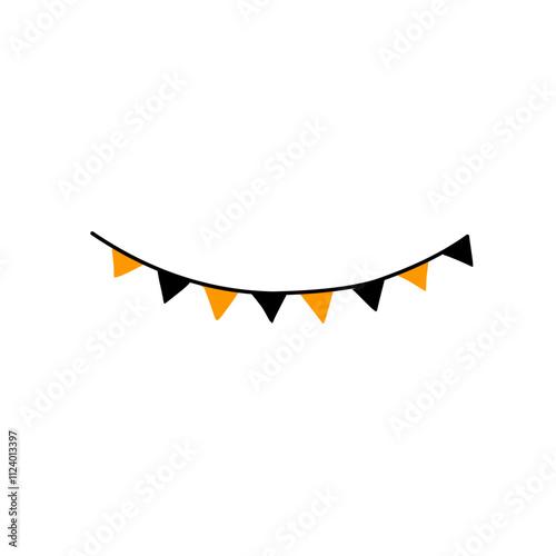 Halloween bunting flag Vector element