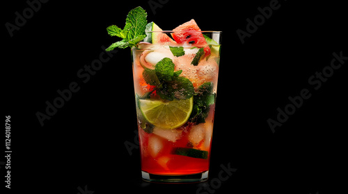 Refreshing Watermelon Mint Lime Cocktail Image