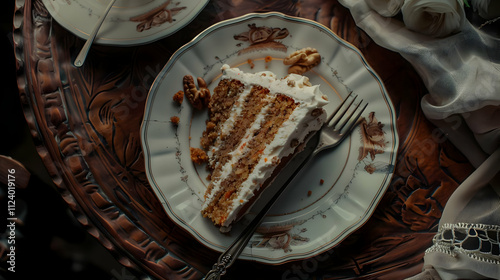 Delicious Carrot Cake Slice, Food Photography