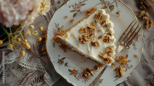 Delicious Carrot Cake with Walnuts - Food Photography