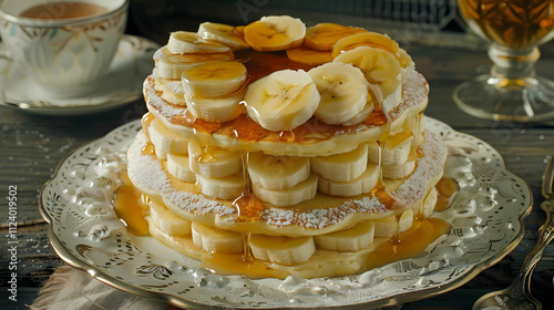 Delicious Banana Pancakes Illustration photo