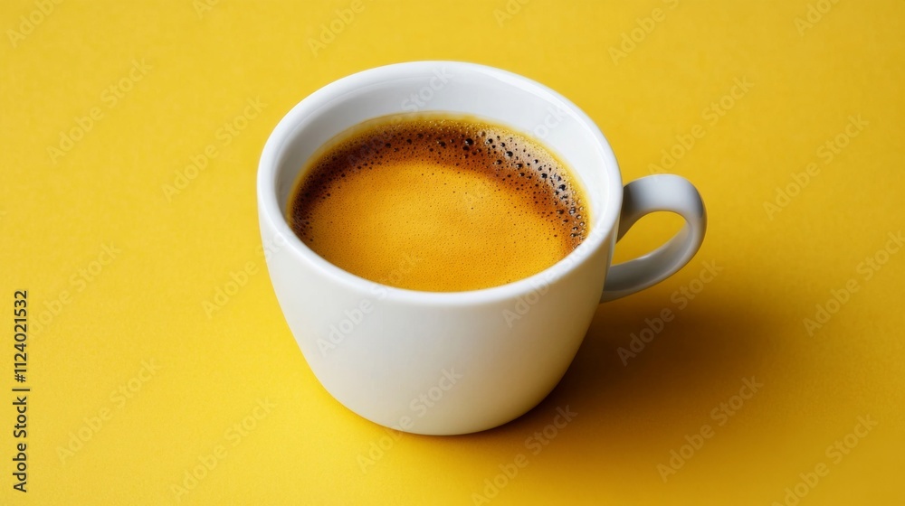 Naklejka premium Enjoy your favorite brew in a pristine white coffee cup.